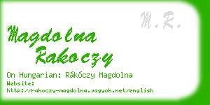 magdolna rakoczy business card