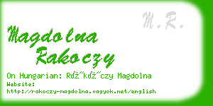 magdolna rakoczy business card